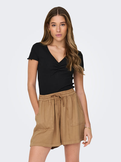 ONLBETTY LIFE S/S V-NECK TOP CC JRS