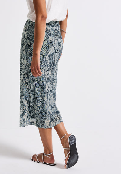 Mesh-Rock mit Snake Print