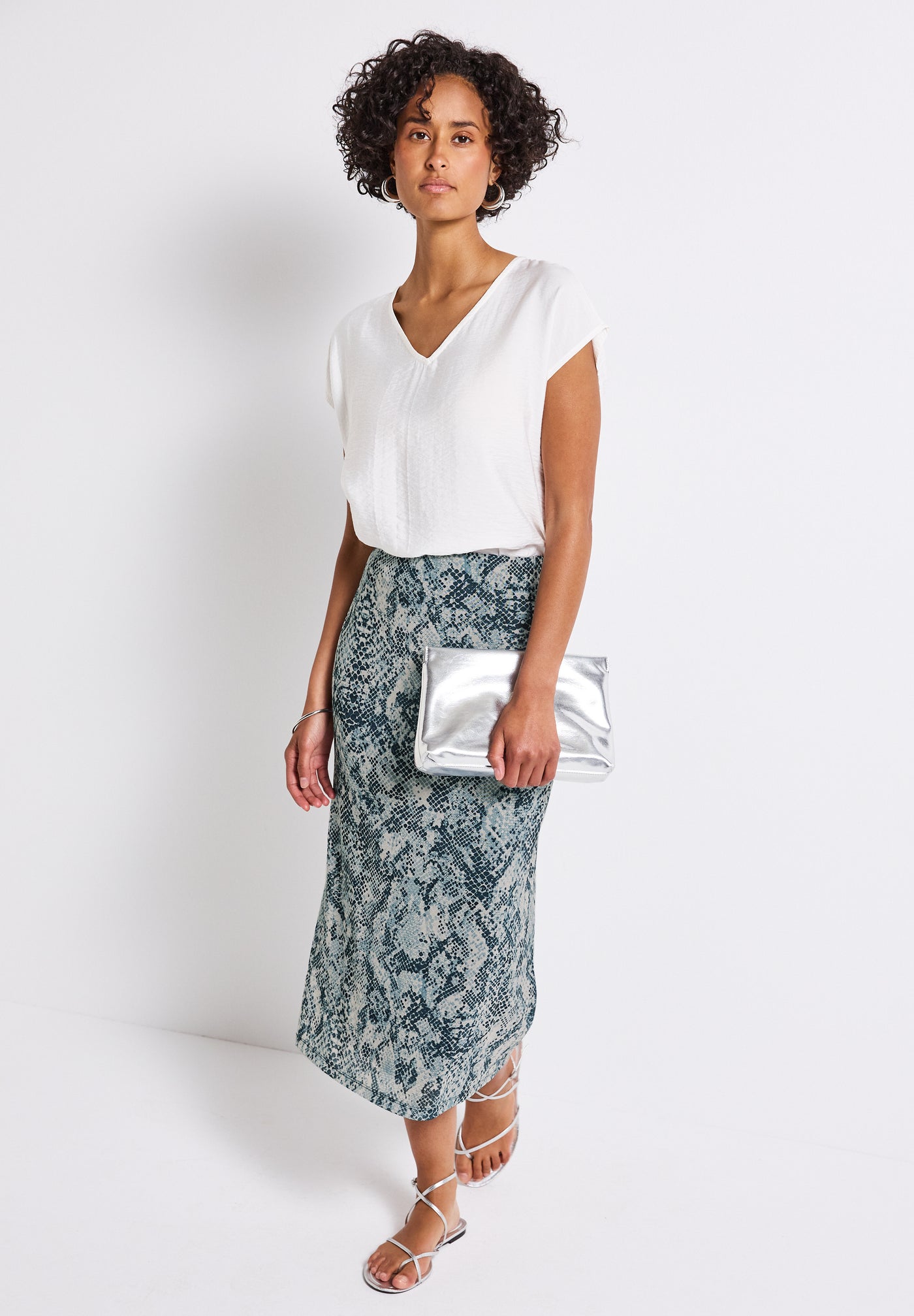 Mesh-Rock mit Snake Print