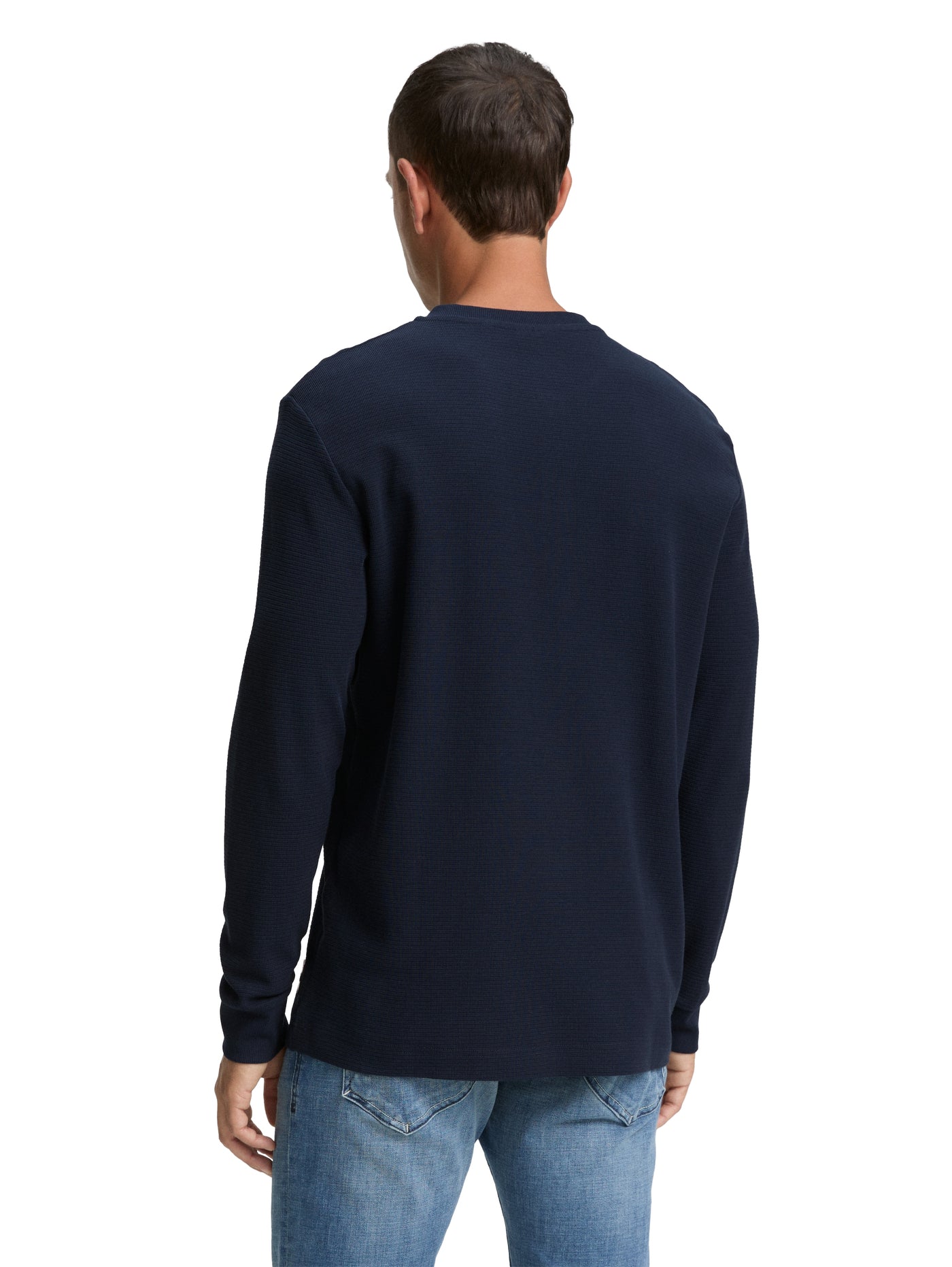 Ripp Henley Langarmshirt mit Brusttasche