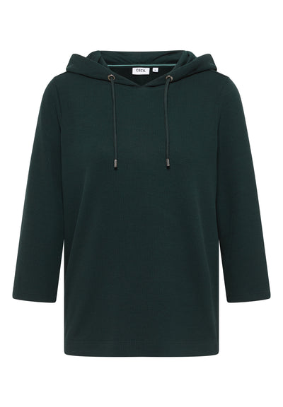 Hoodie Shirt in Rippstruktur