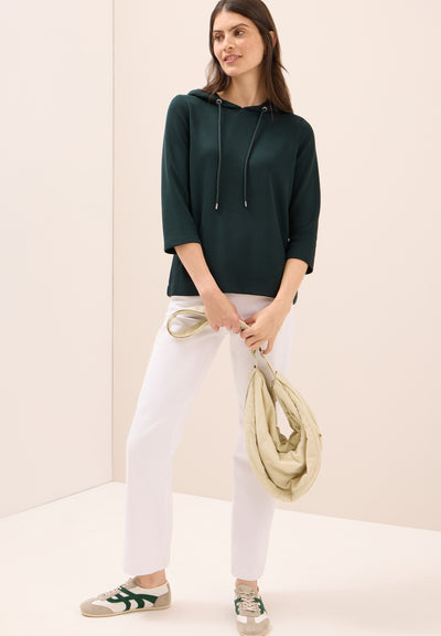 Hoodie Shirt in Rippstruktur