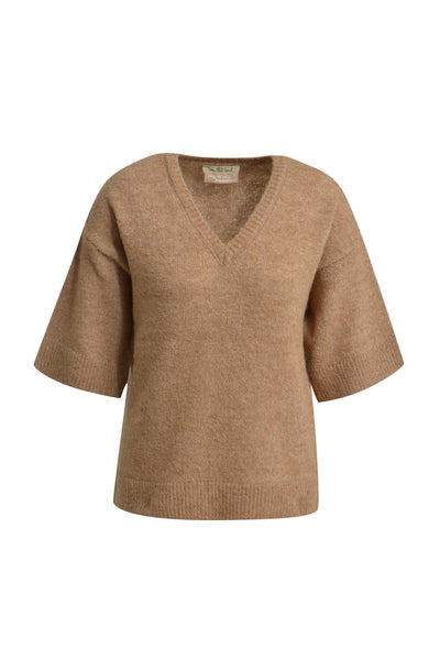 Light BouclÃ© V-neck Pullover