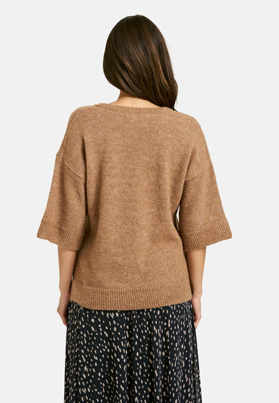 Light BouclÃ© V-neck Pullover