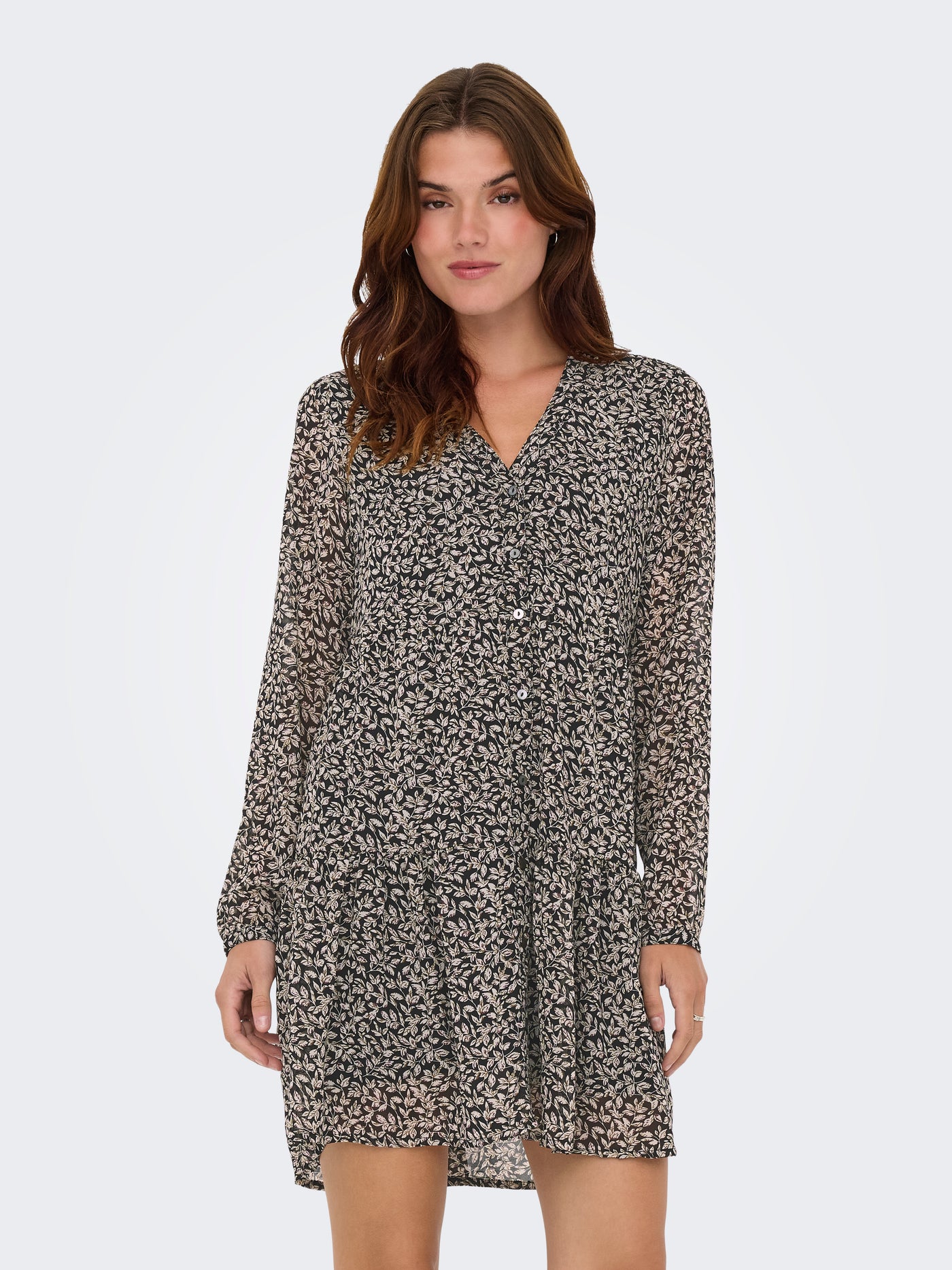 ONLSTAR LIFE L/S LOOSE BUTTON DRESS WVN