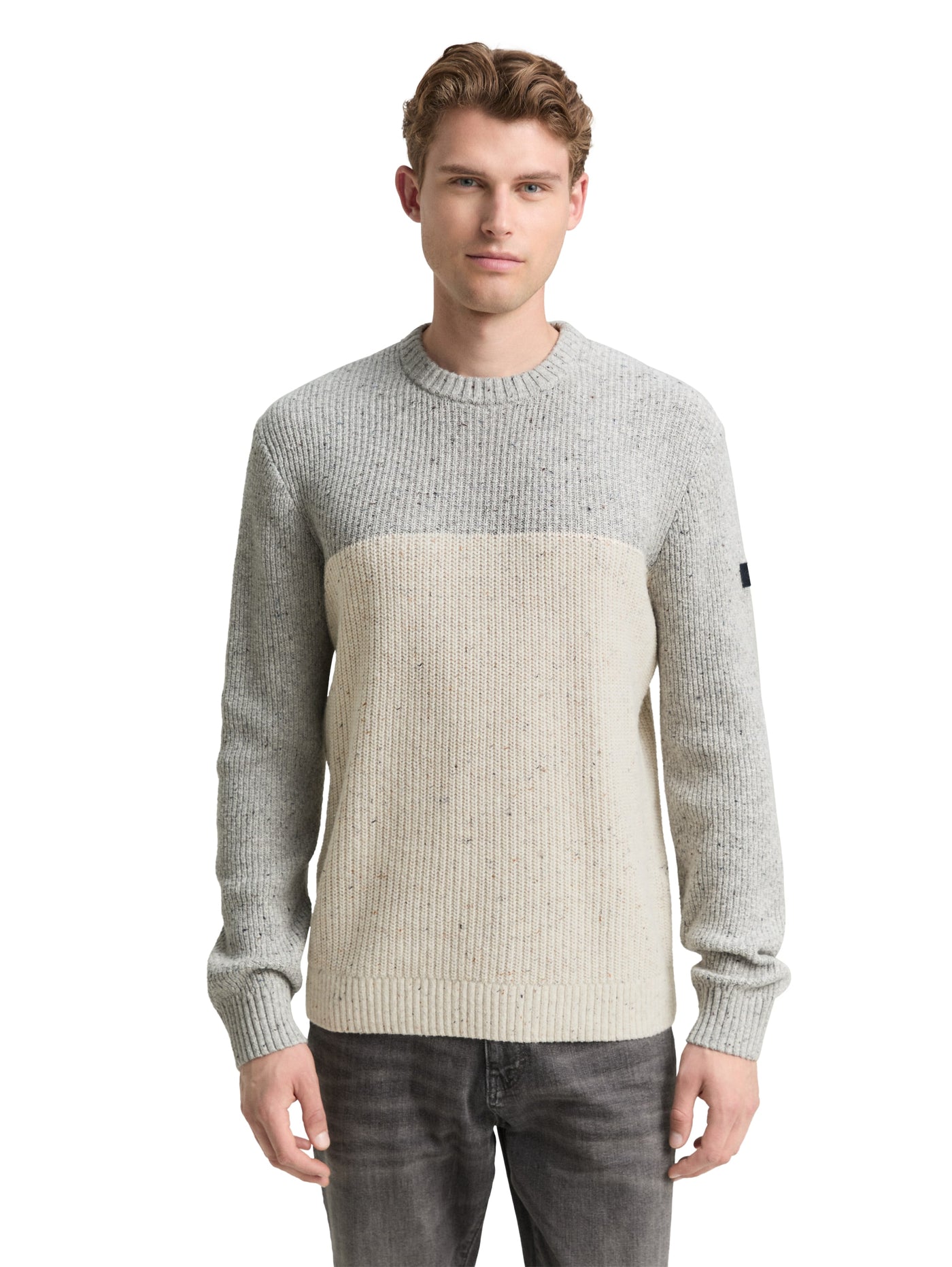 Strickpullover mit Strukturmix