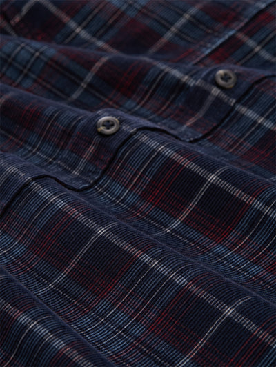 Regular Fit Cordhemd mit Karomuster