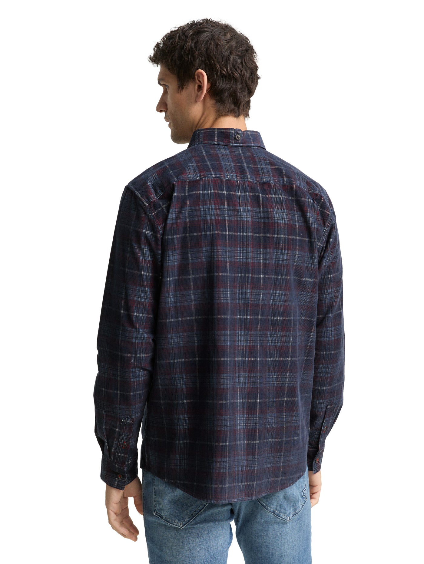 Regular Fit Cordhemd mit Karomuster