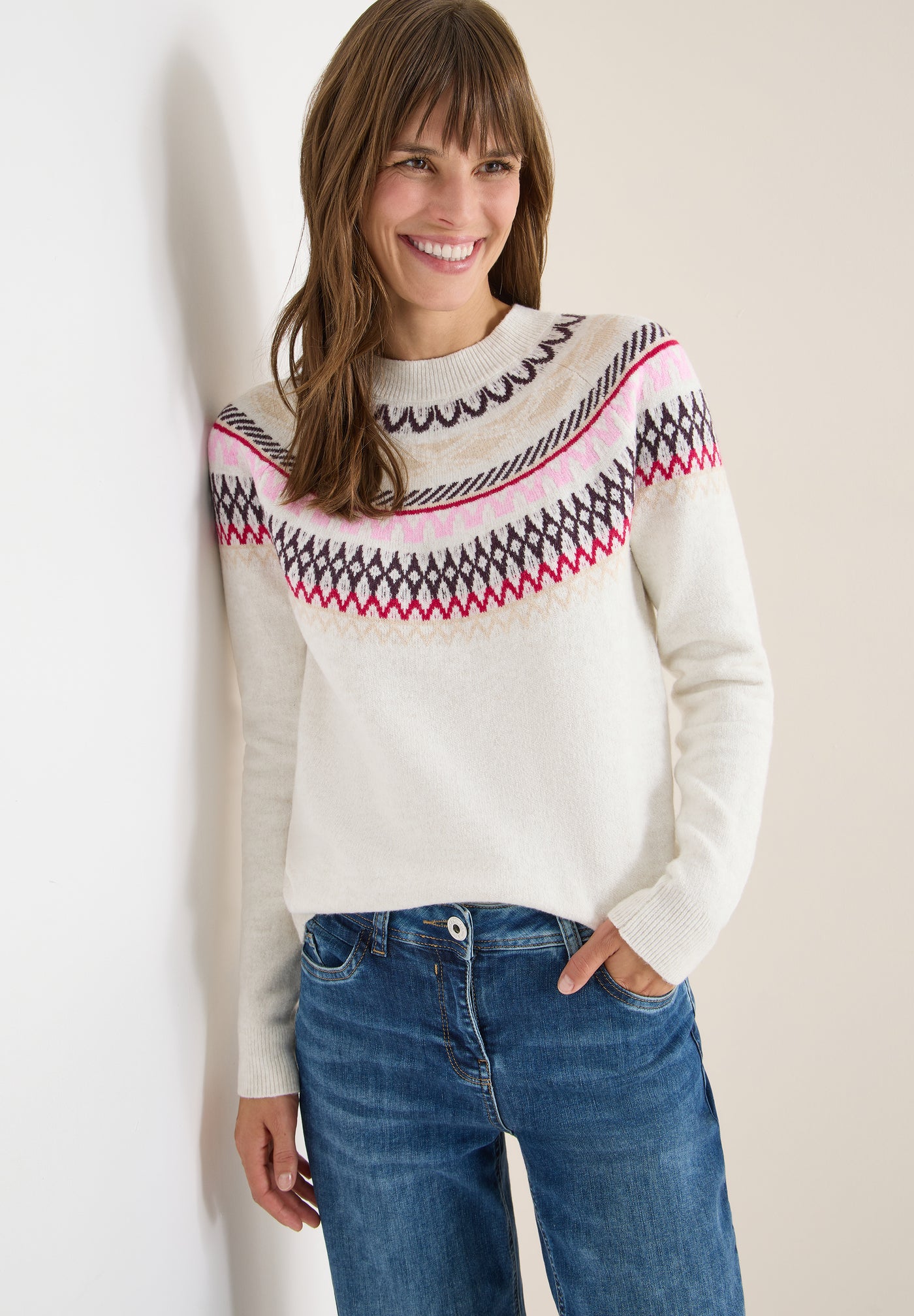 Gemusterter Strickpullover