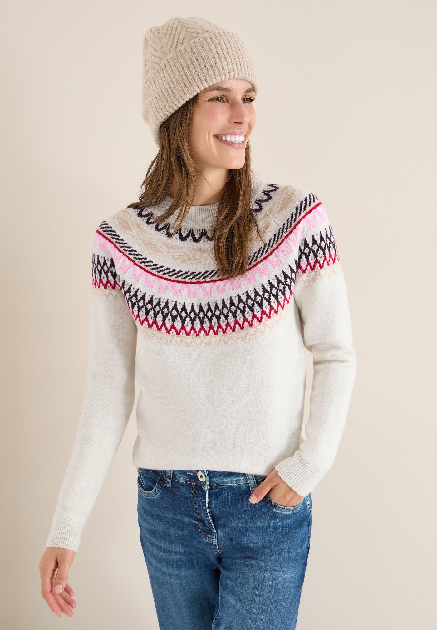 Gemusterter Strickpullover
