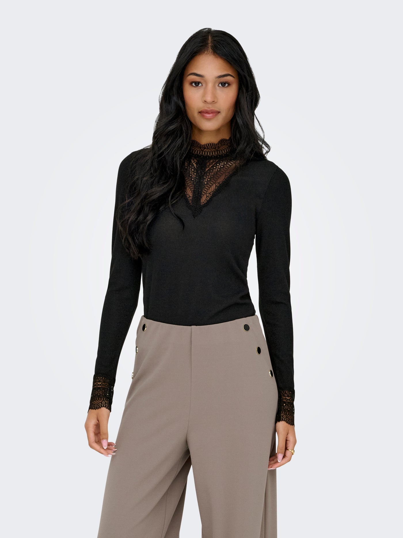 ONLTILDE GLITTER L/S HIGHNECK TOP JRS