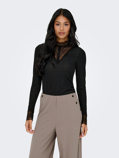 ONLTILDE GLITTER L/S HIGHNECK TOP JRS