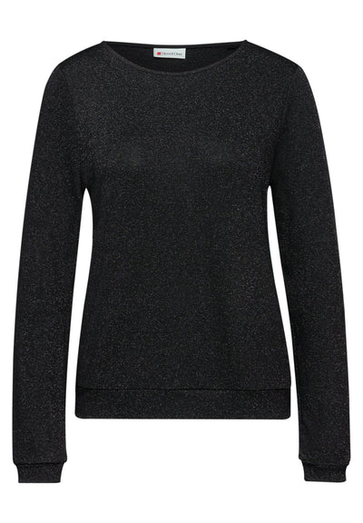 Glitzer Strick-Look Shirt