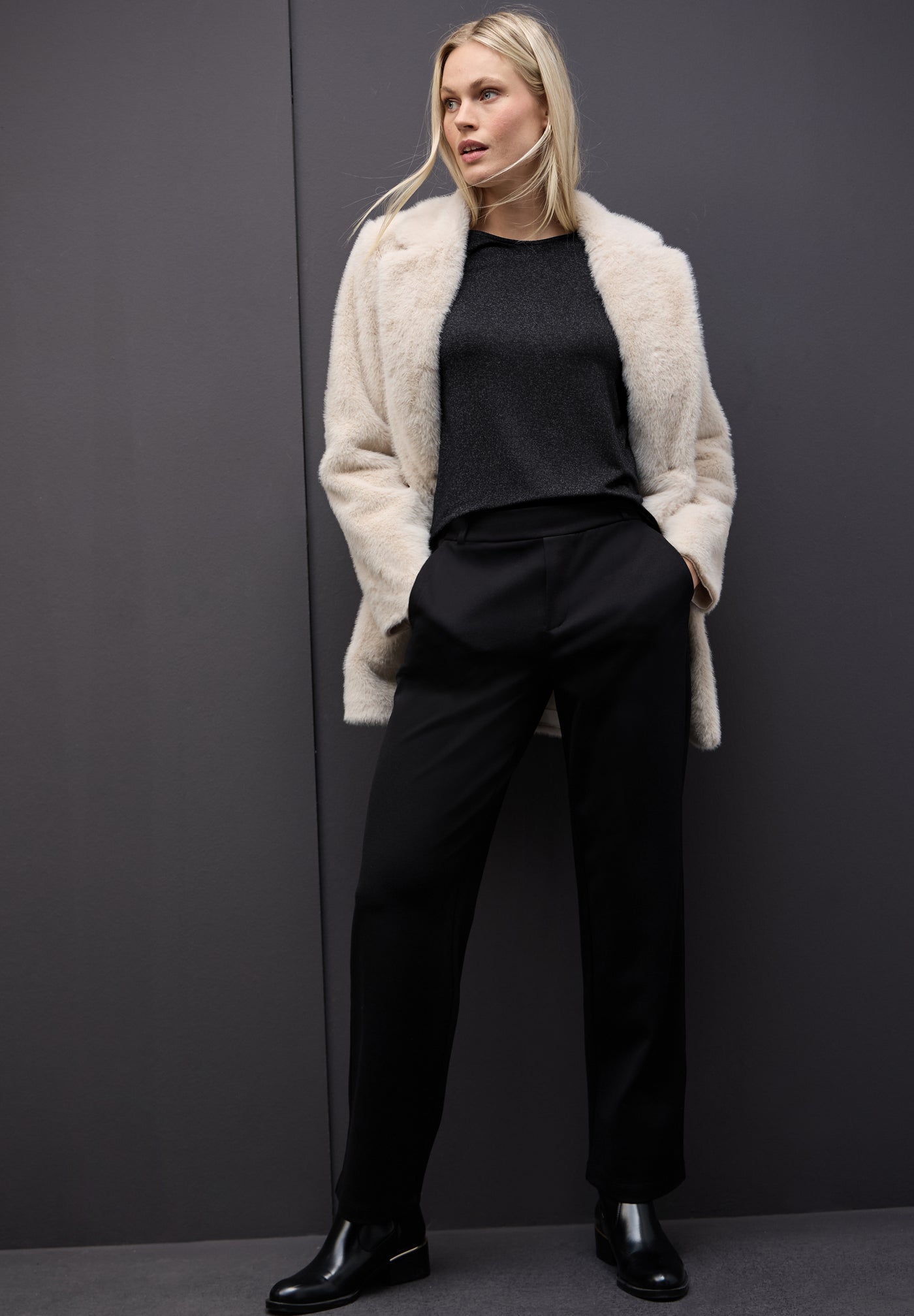 Glitzer Strick-Look Shirt