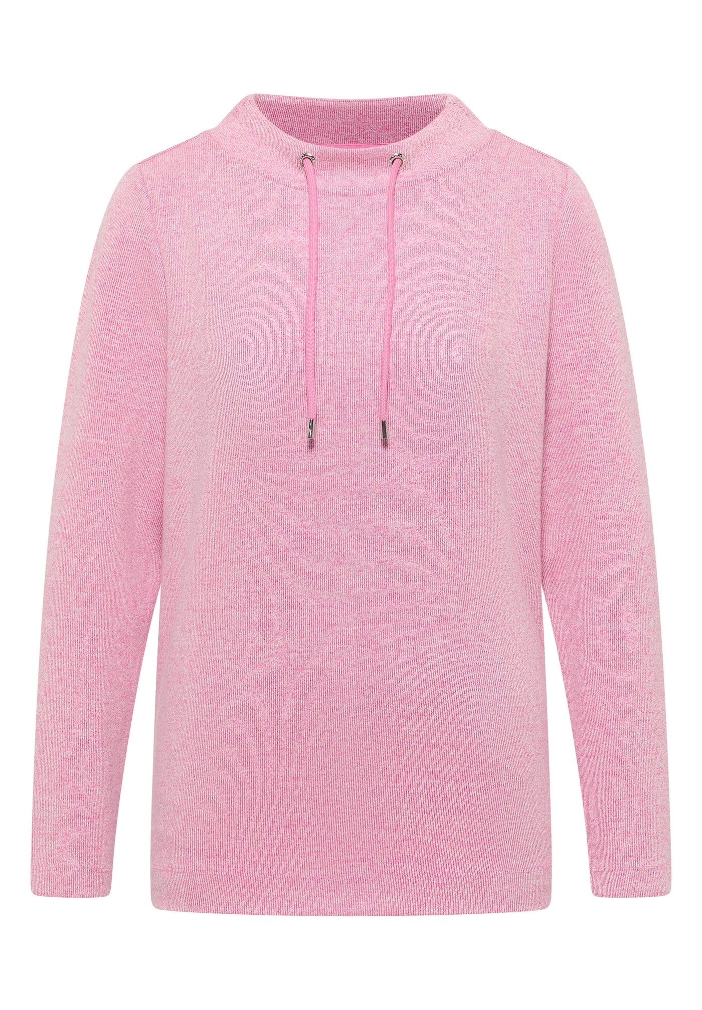 Funnelneck Melange Rippshirt