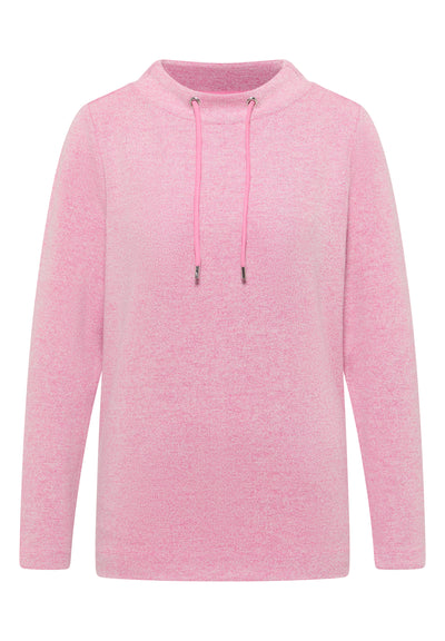 Funnelneck Melange Rippshirt