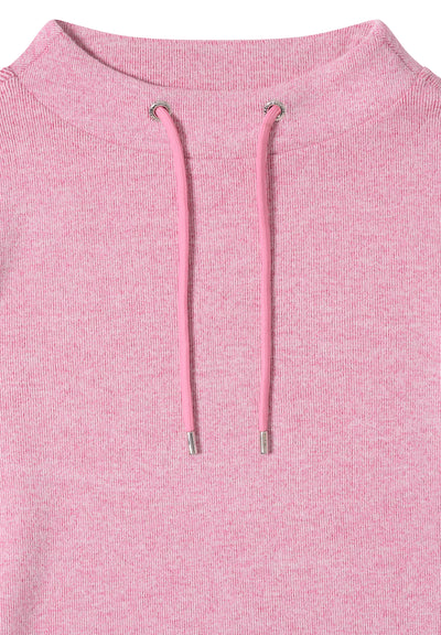 Funnelneck Melange Rippshirt