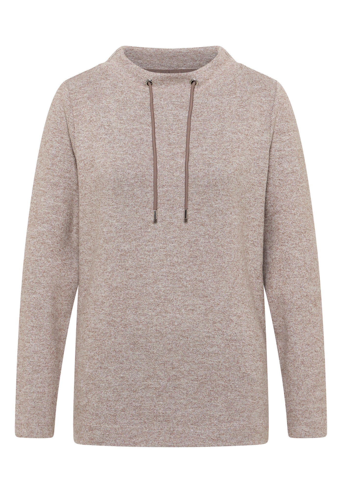 Funnelneck Melange Rippshirt