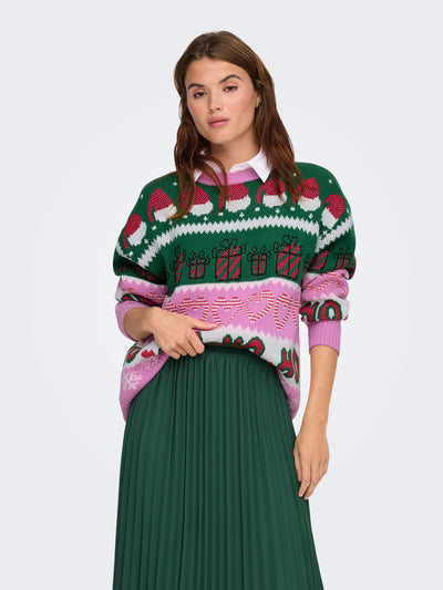 ONLXMAS HOHO LS PULLOVER KNT