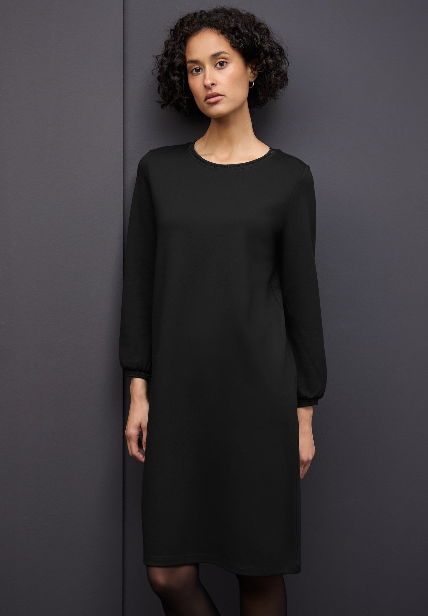 Jersey-Kleid in Unifarbe