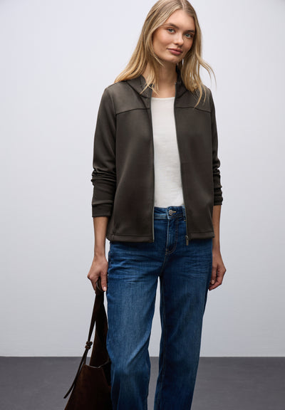 Silk-Look Jacke mit Zipper