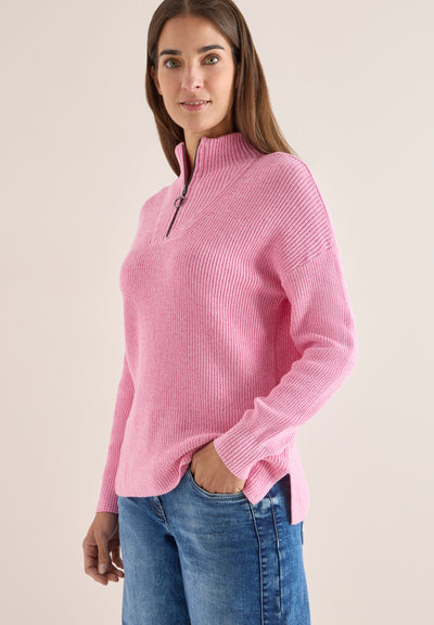 Mouliné Pullover mit Troyer