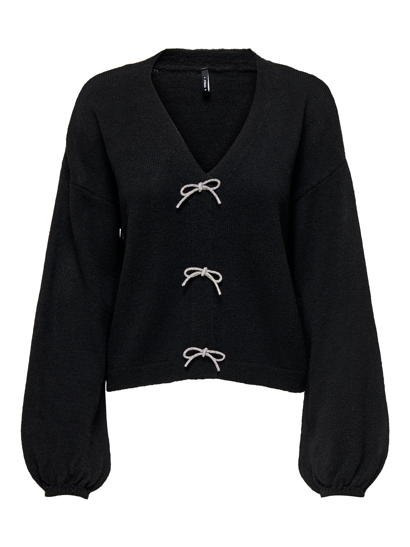 ONLDONNA LS BOW V-NECK KNT