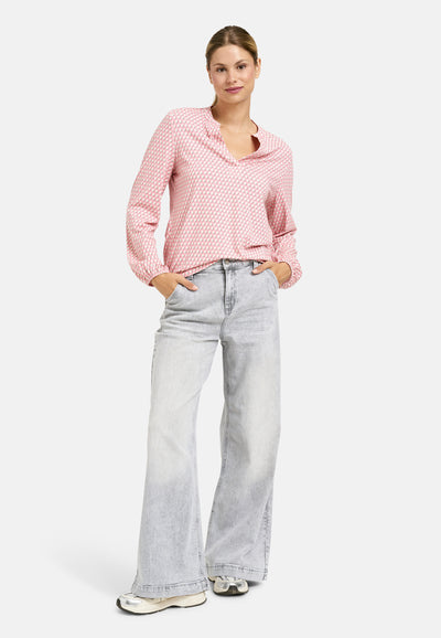 Relaxed Jersey Shirt Blouse AOP