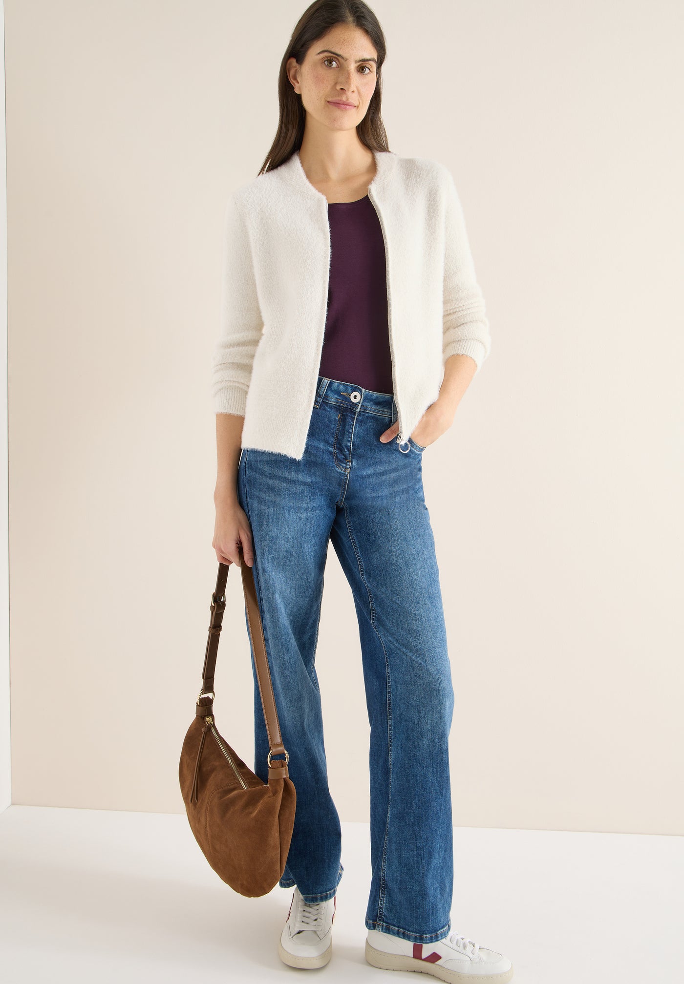 Jacquard Cardigan mit Zipper