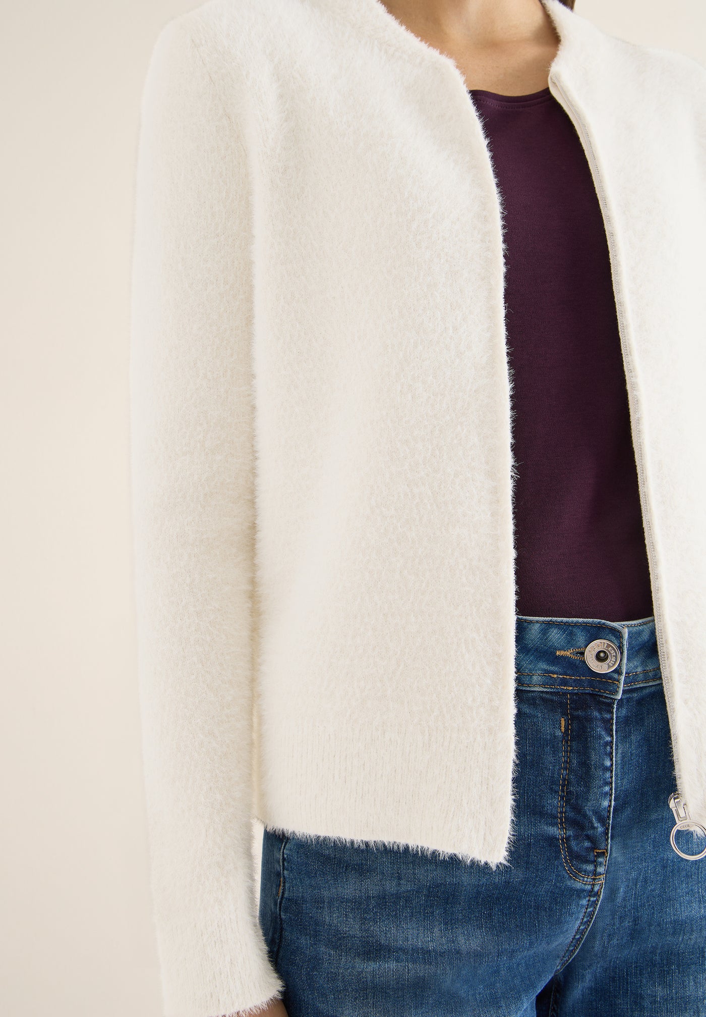 Jacquard Cardigan mit Zipper