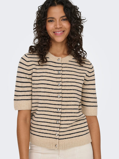 ONLCHESTER LIFE SS STRIPE CARDI CC KNT