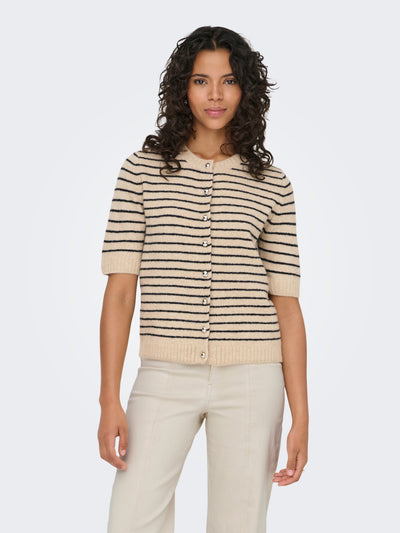 ONLCHESTER LIFE SS STRIPE CARDI CC KNT