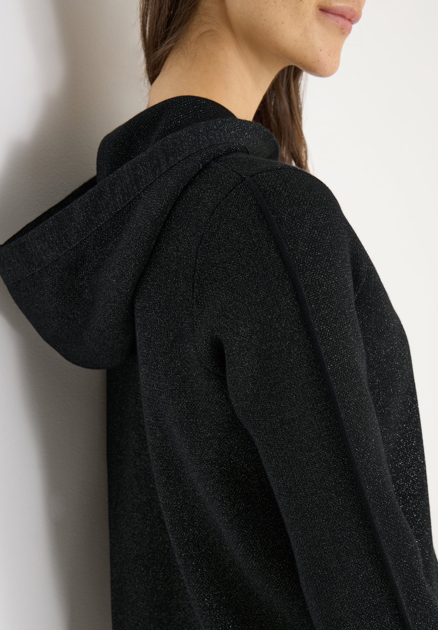 Jacquard Hoodie mit Glitzer