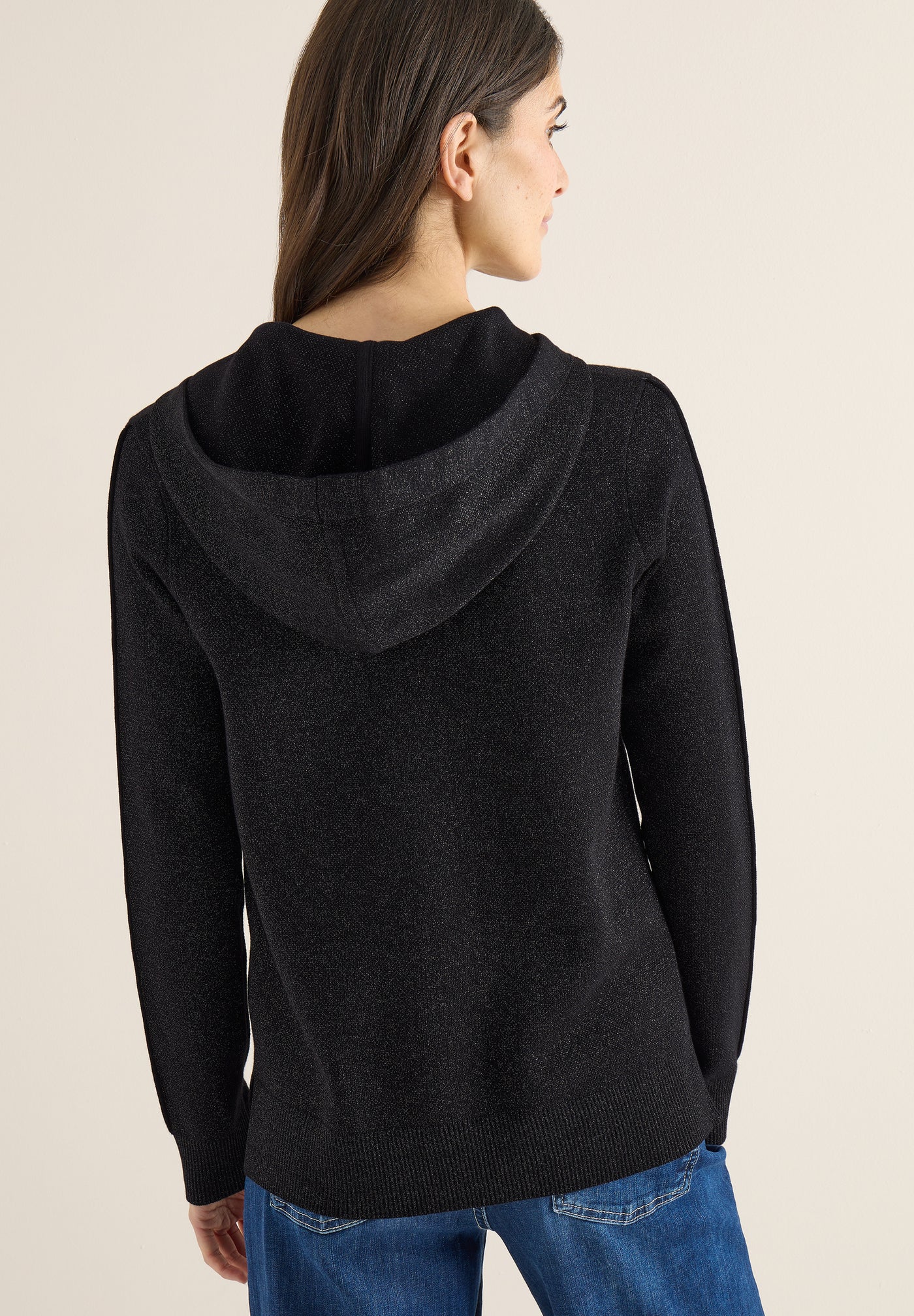 Jacquard Hoodie mit Glitzer