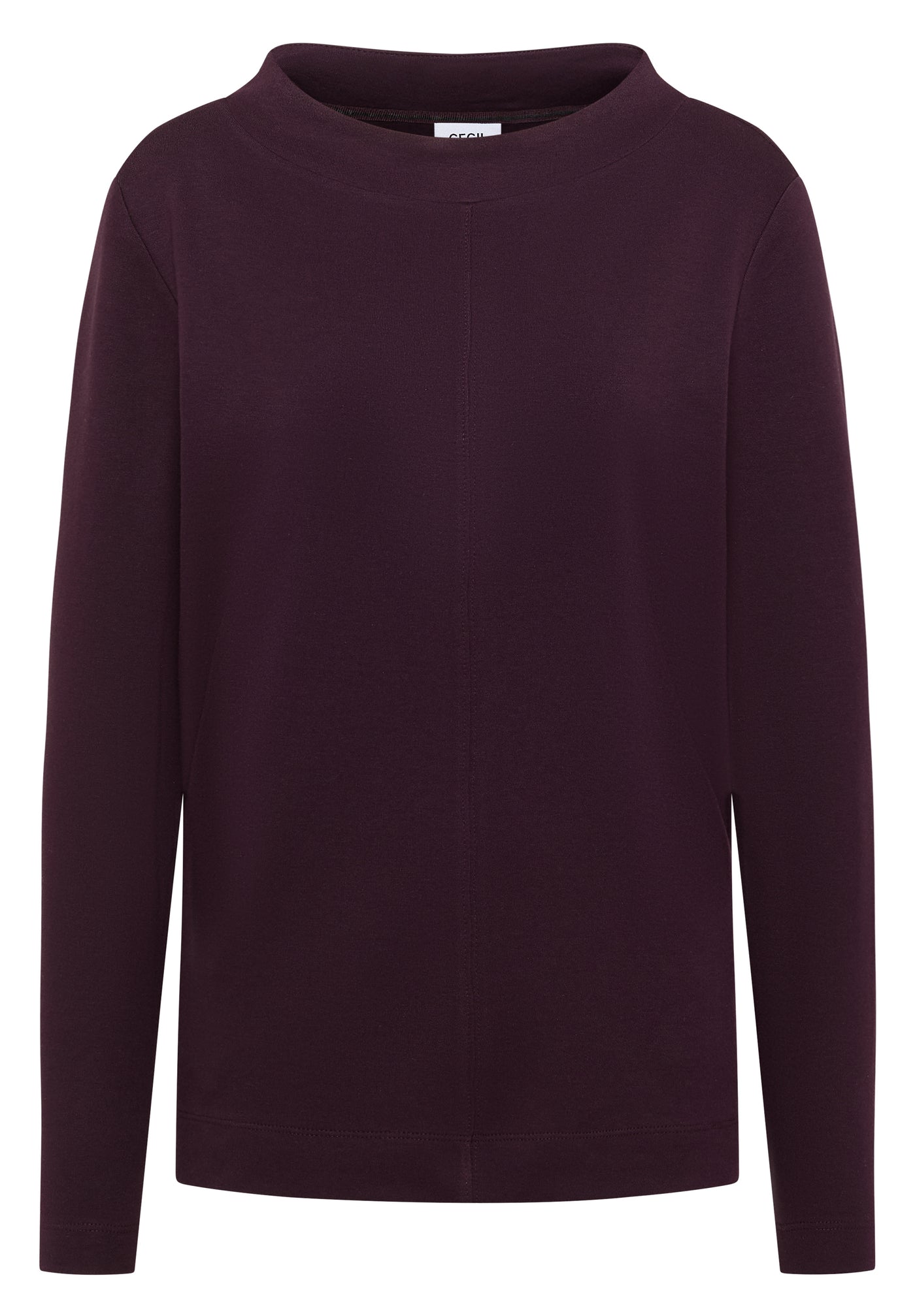 Funnelneck Shirt in Unifarbe