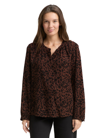 Bluse mit Leo-Print