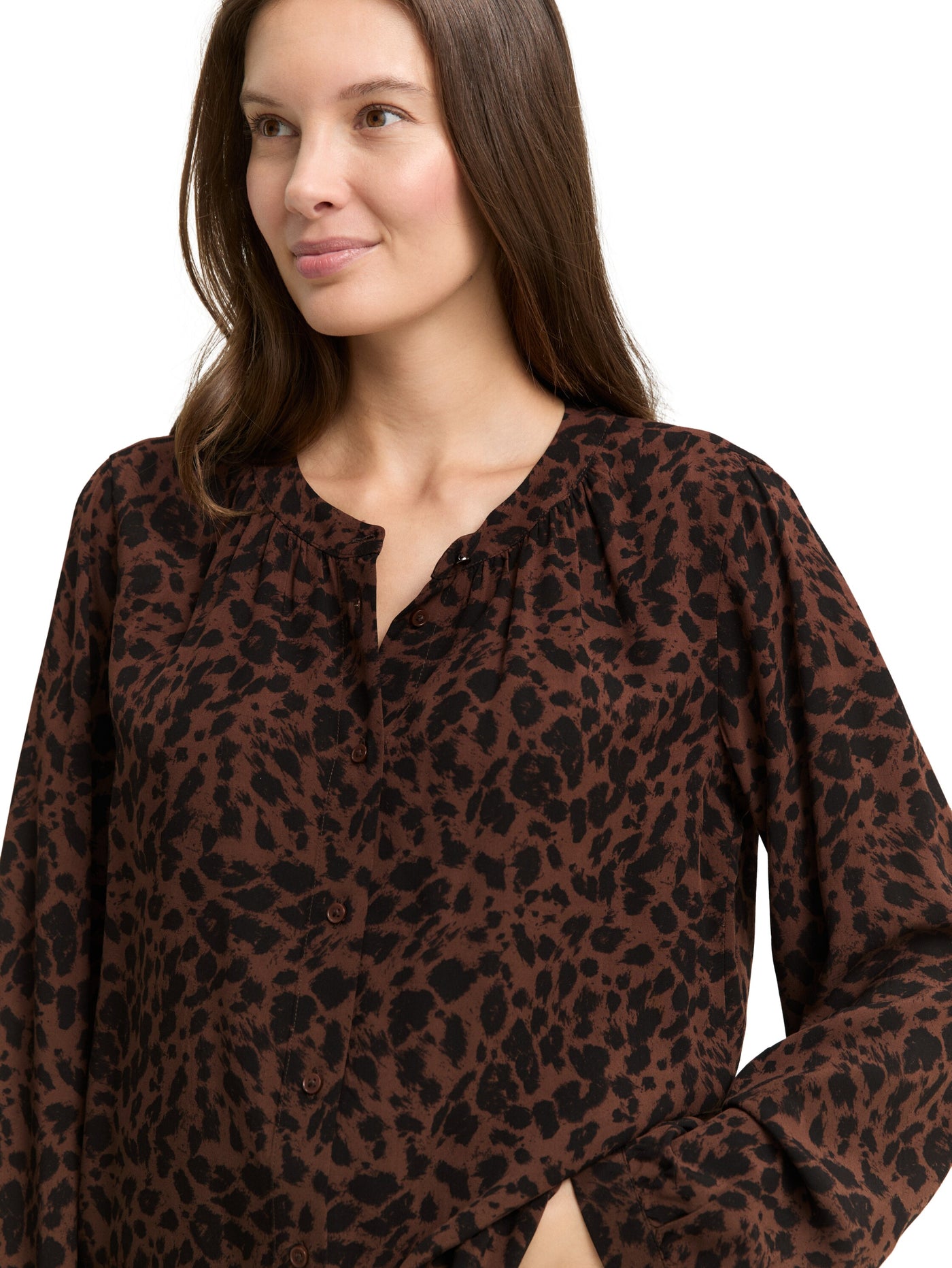 Bluse mit Leo-Print