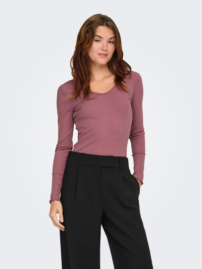ONLINA LIFE L/S V-NECK TOP JRS